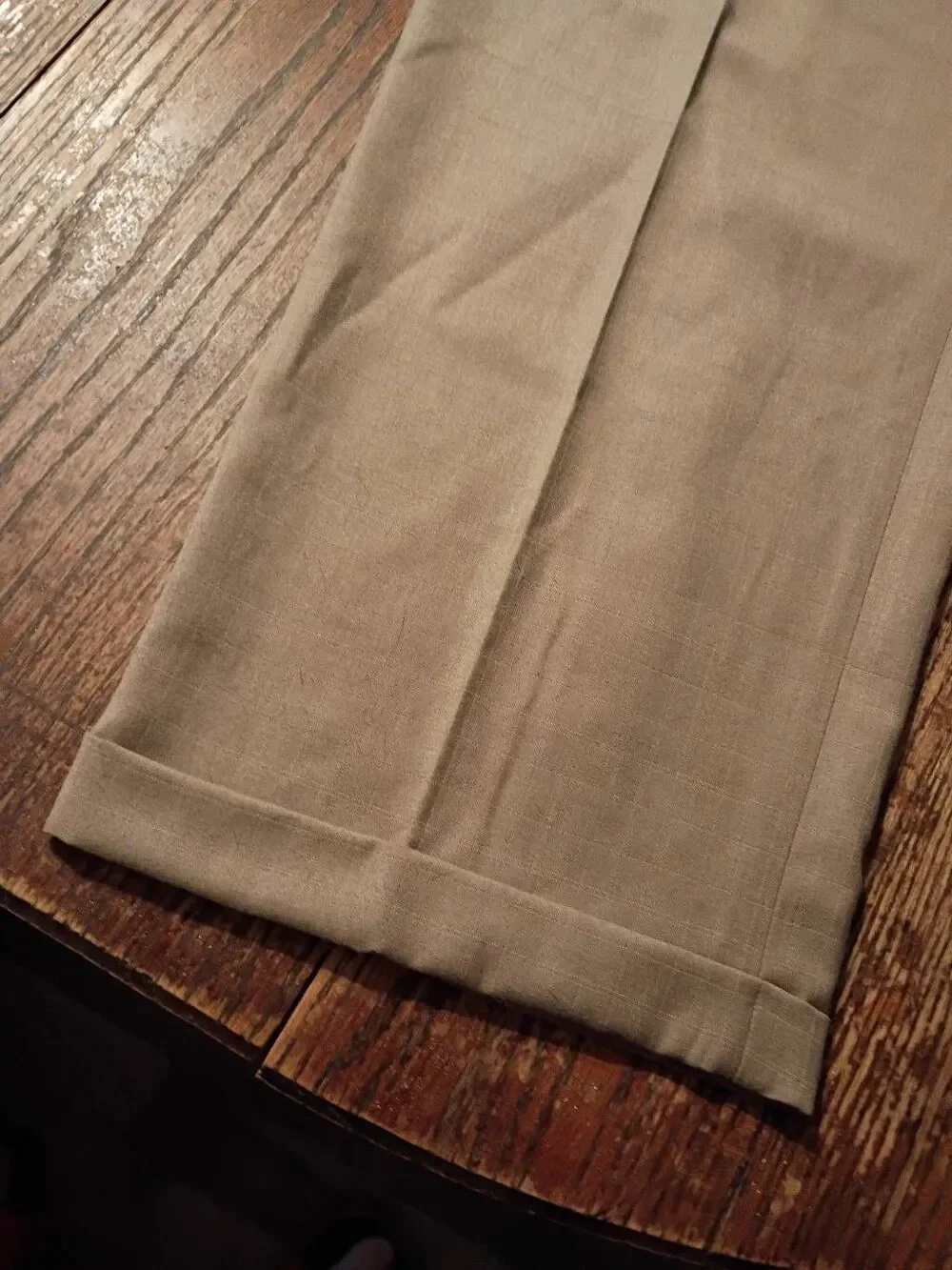 Haggar Success Factor Taupe Plaid Dress Pants Classic Fit 40x34 New